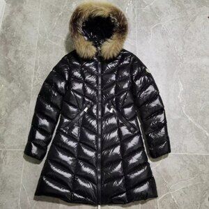 Moncler Puffer Coat with Fur Trim